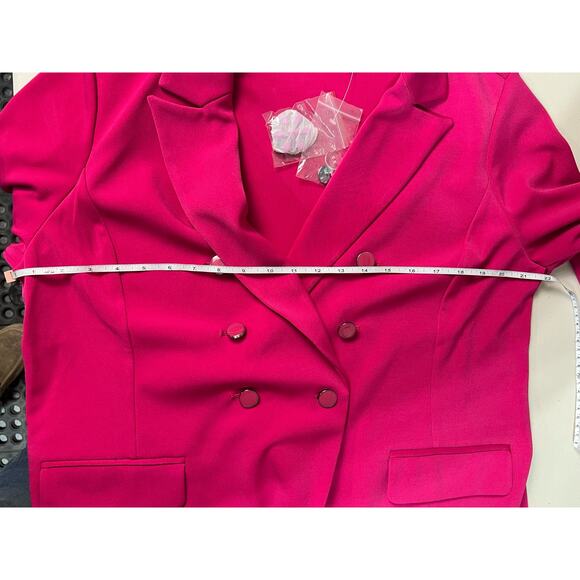 QVC Susan Graver PETITE LK Fusion Double-Breasted Blazer NWT FUSHSIA SIZE LP - Picture 9 of 10